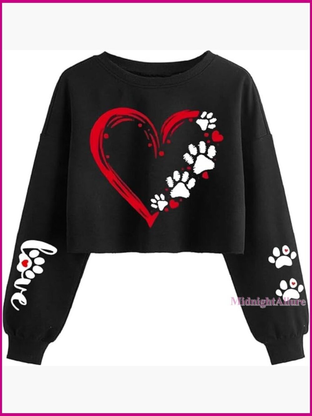 Valentine's Crop Sweatshirt Funny Lover Heart Graphic Lantern Long Sleeve